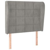 cabecero accesorio para dormir mueble de dormitorio con borde lateral 103 x 23 x 118128 cm tela terciopelo gris claro tdl0205291