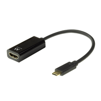 ewent adaptador de cable video usb tipo c macho a hdmi estandar hembra 0 15m negro