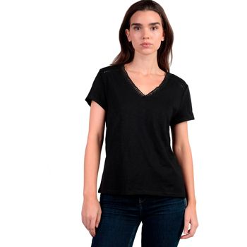 Admas Blusa Camiseta de manga corta Entredos para mujer