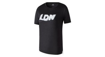 Maillot de manga corta negro para mujer new balance athletics london