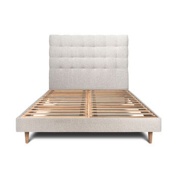 Cama De 150x200 Cm Con Cabecero Tapizado - Tejido Rizado
