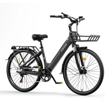 [EU DIRECT] E·BYCCO V1 Bicicleta Eléctrica, batería 36V 15.6Ah, motor 250W, velocidad máxima recomendada 25KM/H, suspens