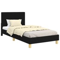 cama individual  cama para ninos con cabecero negro 90 x 200 cm tela