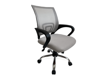 SILLA DE OFICINA EQUIP DE MALLA COLOR GRIS CLARO RECUBRIMIENTO PU DE ALTA CALIDAD DISE??O ERGONOMI