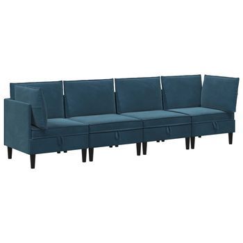 Juego De Muebles De Salón 4 Uds. Azul Terciopelo Vidaxl