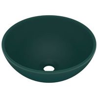 lavabo de lujo redondo ceramica verde oscuro mate 325x14 cm vidaxl