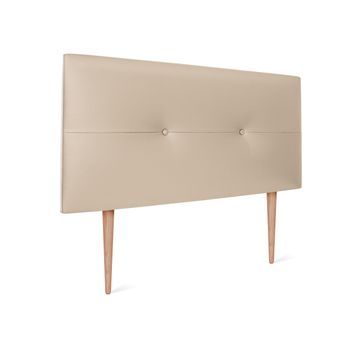 Cabecero De Polipiel Con Botones 95x105cm Con Patas Camas 90 - Beige