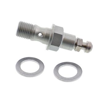 Tornillo banjo M10x1 simple alu gris con purgador gris