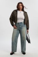 vaqueros boyfriend basicos de tiro alto azul