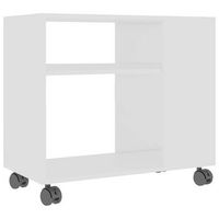 mesa auxiliar de madera contrachapada blanco 70x35x55 cm vidaxl