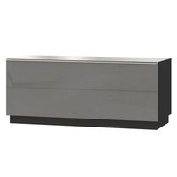mueble de tv de 120 cm coleccion zante con 1 puerta color negro y gris brillante