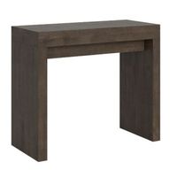 consola extensible madera nogal 12 personas 40 a 300 cm ribo-soporte 2 pies