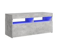 mueble de tv con luces led gris hormigon 90x35x40 cm