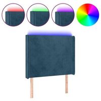 cabecero con led de terciopelo azul oscuro 103x16x118128 cm vidaxl