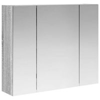 armario con espejo de bano  mueble de bano gris sonoma 60 x 145 x 50 cm