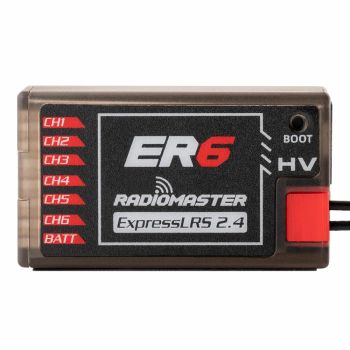 Radiomaster ER6 2.4GHz 6CH ExpressLRS ELRS RX 100mW Receptor PWM compatible con telemetría de voltaje para dron FPV RC A