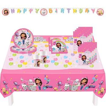 Procos Pro10245290dy - Set De Fiesta Xl Gabby's Dollhouse, Juego De 46 Piezas, Platos,