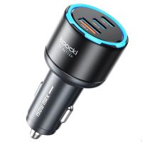 toocki tq-cc49 150w cargador de coche usb pd de 3 puertos usb-a2 usb-c pd pps carga rapida con led azul para iphone 17