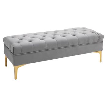 Banco de cama 118x45x42 cm gris