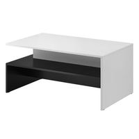 mesa de centro ramos  color negro y blanco  diseno moderno  estante intermedio y estructura geometrica