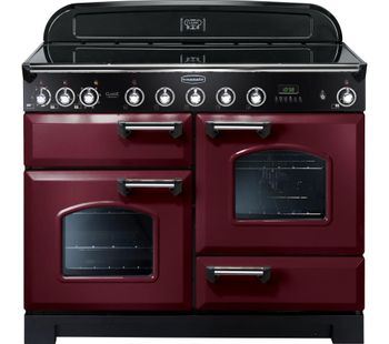 RANGEMASTER Classic Deluxe 110 Electric Induction Range Cooker - Cranberry & Chrome, Cranberry