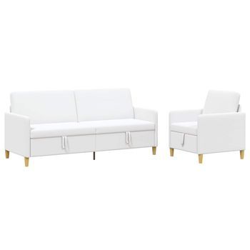 Juego De Sofás Con Almacenamiento 2 Pcs Blanco Poliéster Vidaxl
