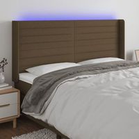 cabecerorcabecero camarpanel de cabecera con led de tela marron oscuro 183x16x118128 cm cfw319472