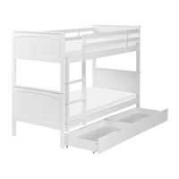 litera de madera blanca con escalera y cajones 90 x 200 cm diseno escandinavo albon