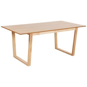 Mesa De Comedor Diseño Moderno Con Base De Paneles 180 X 95 Cm Madera De Fresno Claro Camden