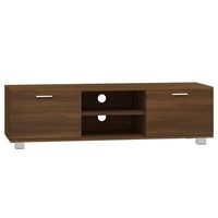 mueble para tv madera contrachapada marron roble 140x405x35 cm vidaxl