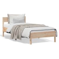 cama para adulto  cama individual  estructura de cama con cabecero madera maciza pino 75x190 cm