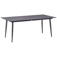 mesa de comedor de jardin con tablero de hpl y estructura de aluminio resistente a los rayos uv agua oxido gris oscuro con tablero gris oscuro tolentino