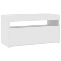 mueble de tv con luces led blanco brillante 75x35x40 cm vidaxl