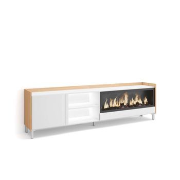 Mueble Tv Tolox-01 Con Chimenea Y Luces Led Para Salón