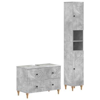 Juego De Gabinete De Baño De 2 Piezas Alkmaar Gris Hormigón Vidaxl