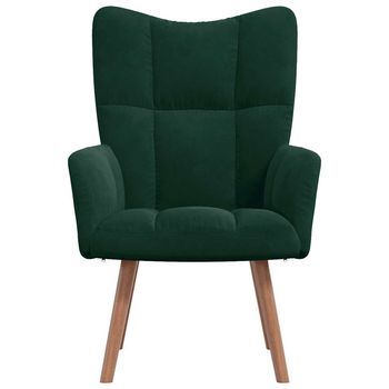 Sillón De Relax De Terciopelo Verde Oscuro