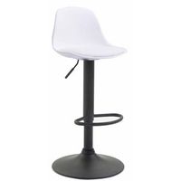 taburete de bar con reposapies diseno moderno sintetico blanco 100000302