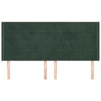 cabecero cama mueble de dormitorio con orejas de terciopelo 163 x 16 x 118128 cm verde oscuro m020004176