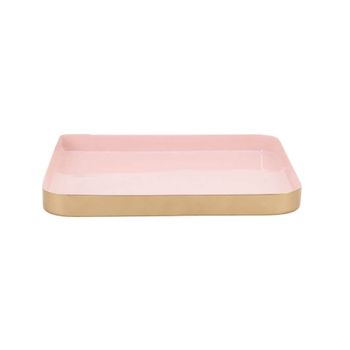 Bandeja cuadrada de acero rosa 25x25 cm