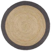 alfombra hecha a mano de yute con borde gris oscuro 180 cm vidaxl
