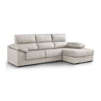 sofa chaise longue izquierdo monti con asientos extraibles y respaldos reclinables en color gris claro 100x283x167 cm