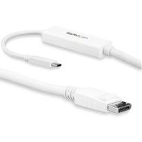 startechcom cable 3m usb c a displayport 12 de 4k a 60hz - adaptador convertidor usb tipo c a displayport - hbr2 - conversor usbc con modo alt - compatible con thunderbolt 3 - blanco