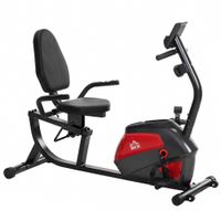 homcom bicicleta estatica con respaldo de 8 niveles de resistencia volante asiento ajustable pantalla lcd y soporte