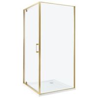 cabina de ducha cuadrada de vidrio templado una puerta dorado 90 x 90 x 185 cm darli