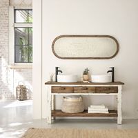 mueble de lavabo doble de pino macizo reciclado