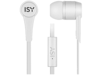 auriculares de boton - isy iie-1101 de boton con cable control volumen blanco