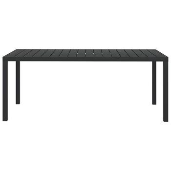 Mesa De Jardín | Mesa De Exterior De Aluminio Y Wpc Negra 185x90x74 Cm