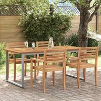 vidaxl mesa de jardin gris 180 x 90 x 75 cm madera de acacia solida