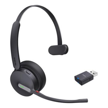 Auriculares Yealink WH64 Hybrid Mono UC inalámbricos Bluetooth con cancelación de ruido para oficina y call center negros