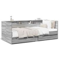 sofa cama  sofa convertible con cajones sin colchon gris sonoma 90x200 cm